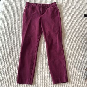 Old Navy burgundy pixie high rise pant size 4